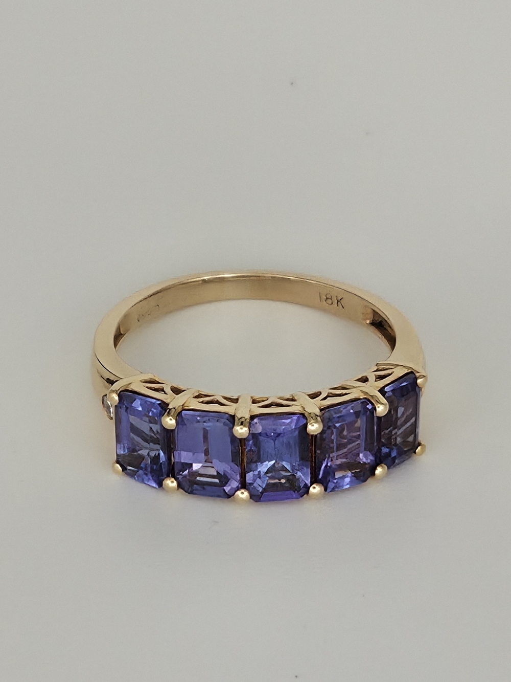 18 KT Gold Band Ring and Tanzanite Ring